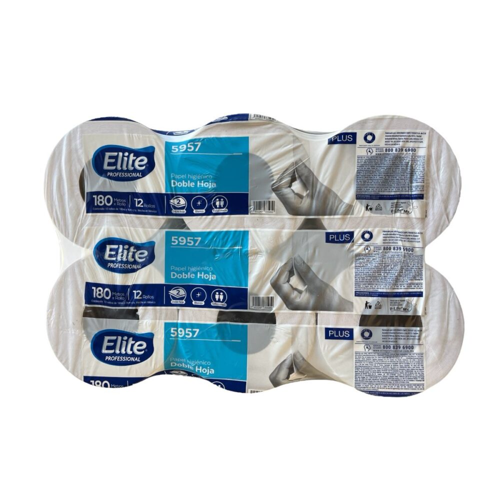 PAPEL HIGIENICO JR ELITE 180 MTS PAQUETE CON 12 ROLLOS