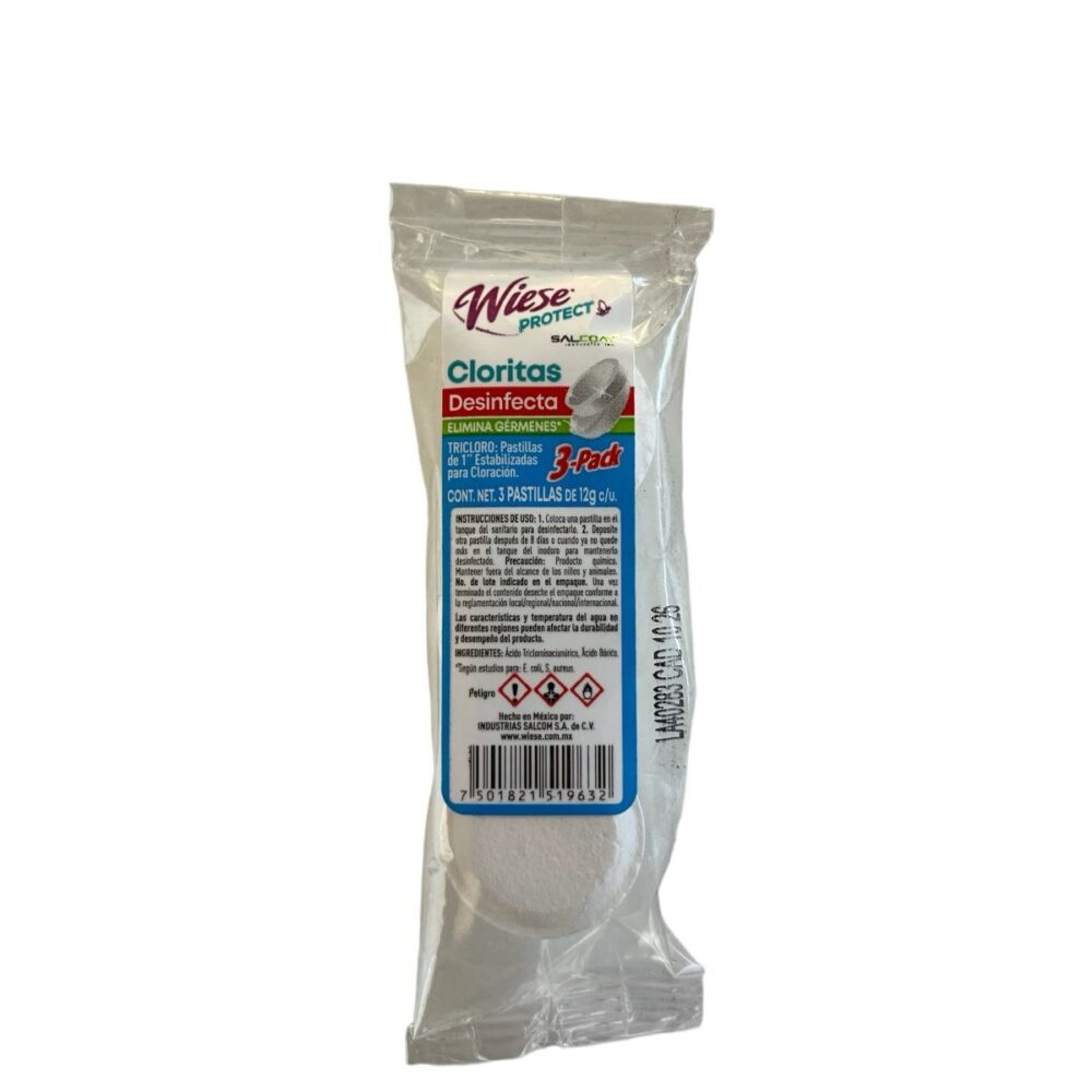 PASTILLAS TRICLORO PAQUETE CON 3 PASTILLAS 36GR LOW COST