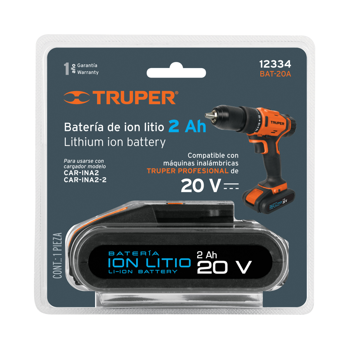 BATERÍA IÓN LITIO, 20 V PARA TALI-20A Y ROTI-20A - Imagen 2