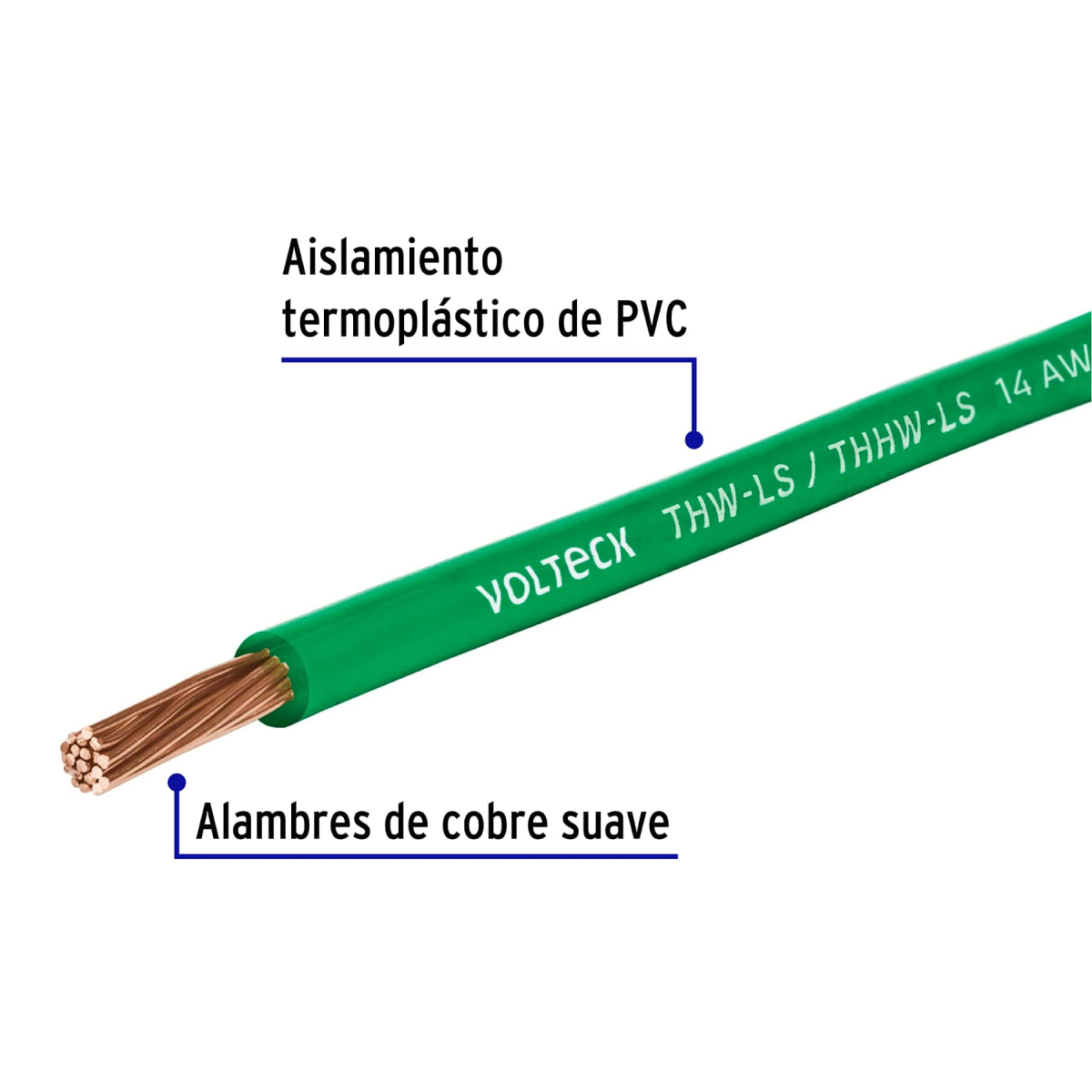 CAJA CON 100 M DE CABLE THHW-LS 14 AWG VERDE - Image 2