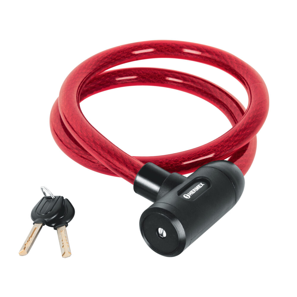 CANDADO DE CABLE CON LLAVE, 20 MM X 1.20 M