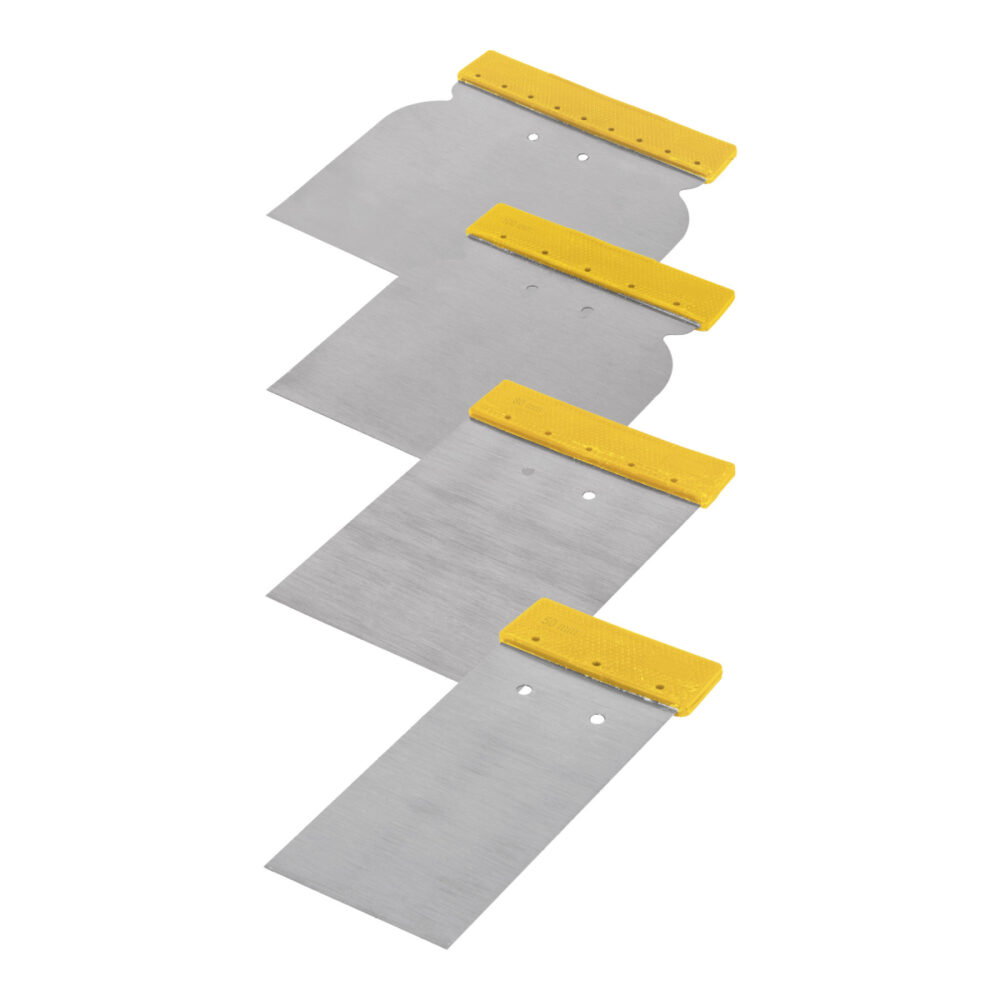JUEGO DE 4 CUÑAS CON MANGO DE PLÁSTICO