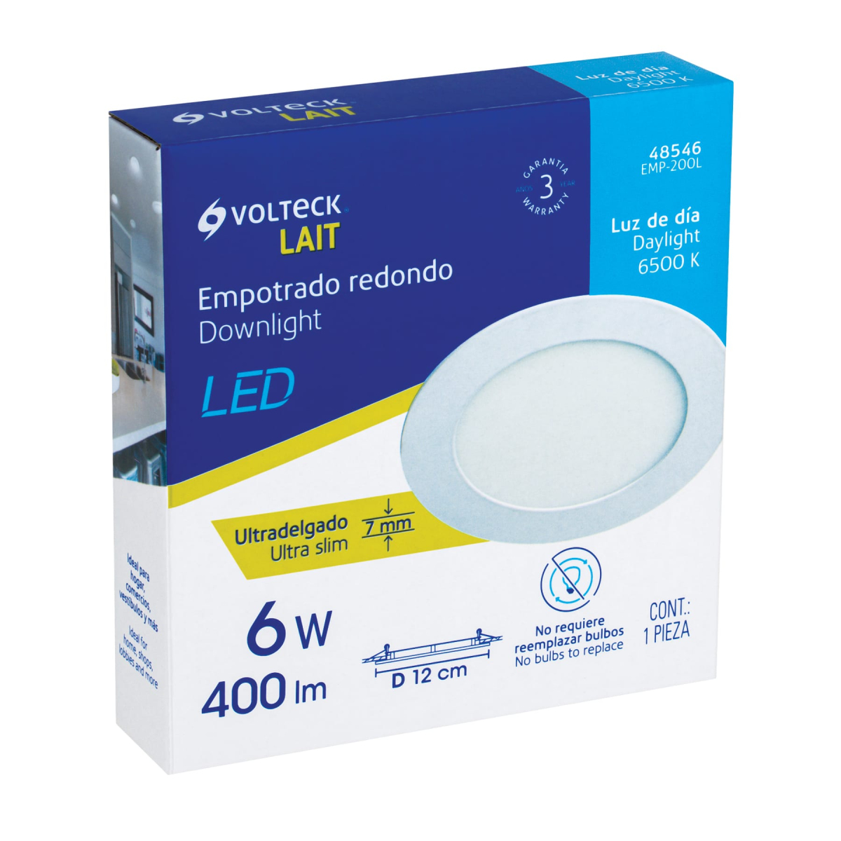 LUMINARIO ULTRADELGADO REDONDO P/EMPOTRAR 5W, LUZ DE DÍA - Image 2