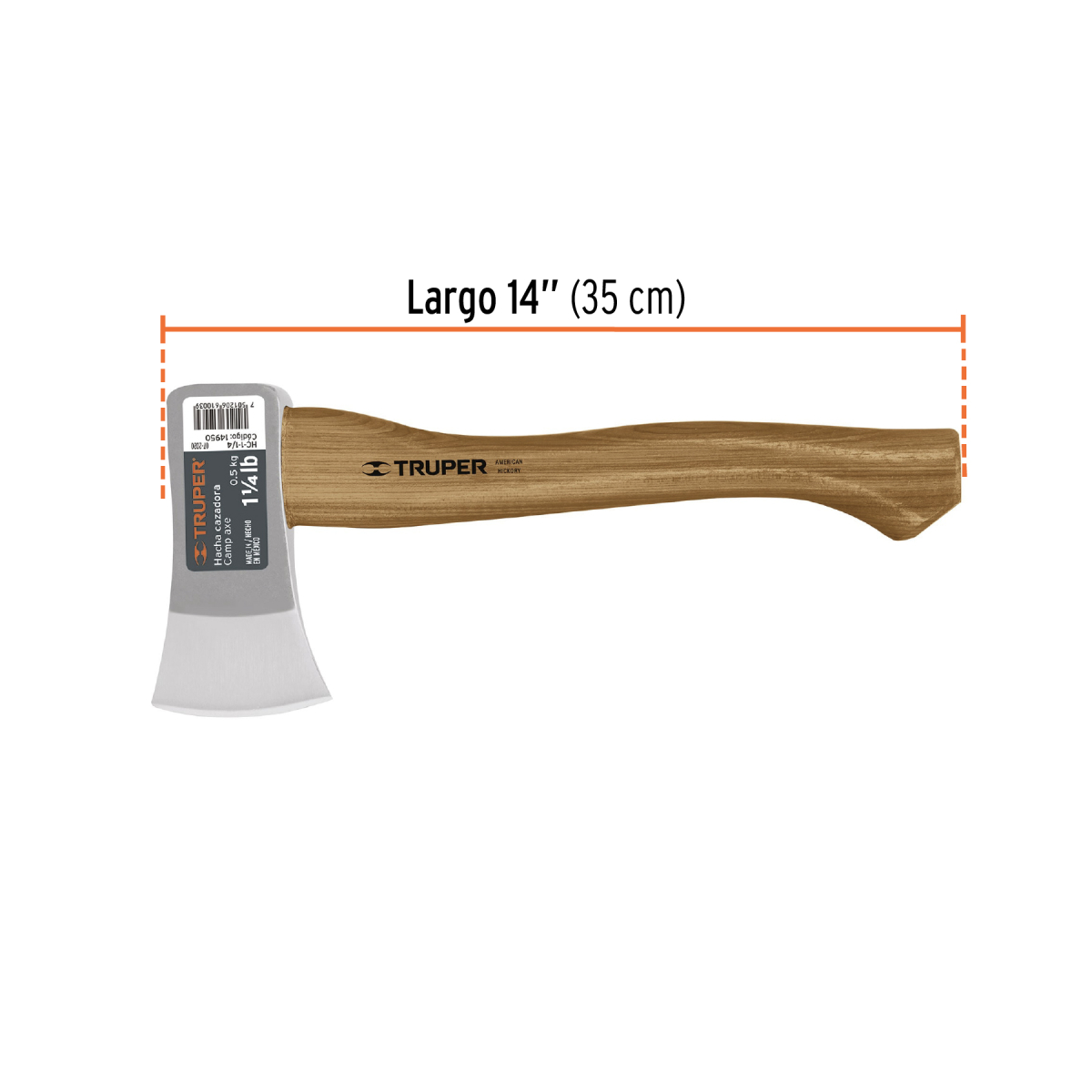 HACHA CAZADORA 1-1/4 LB, MANGO HICKORY 14' - Image 2