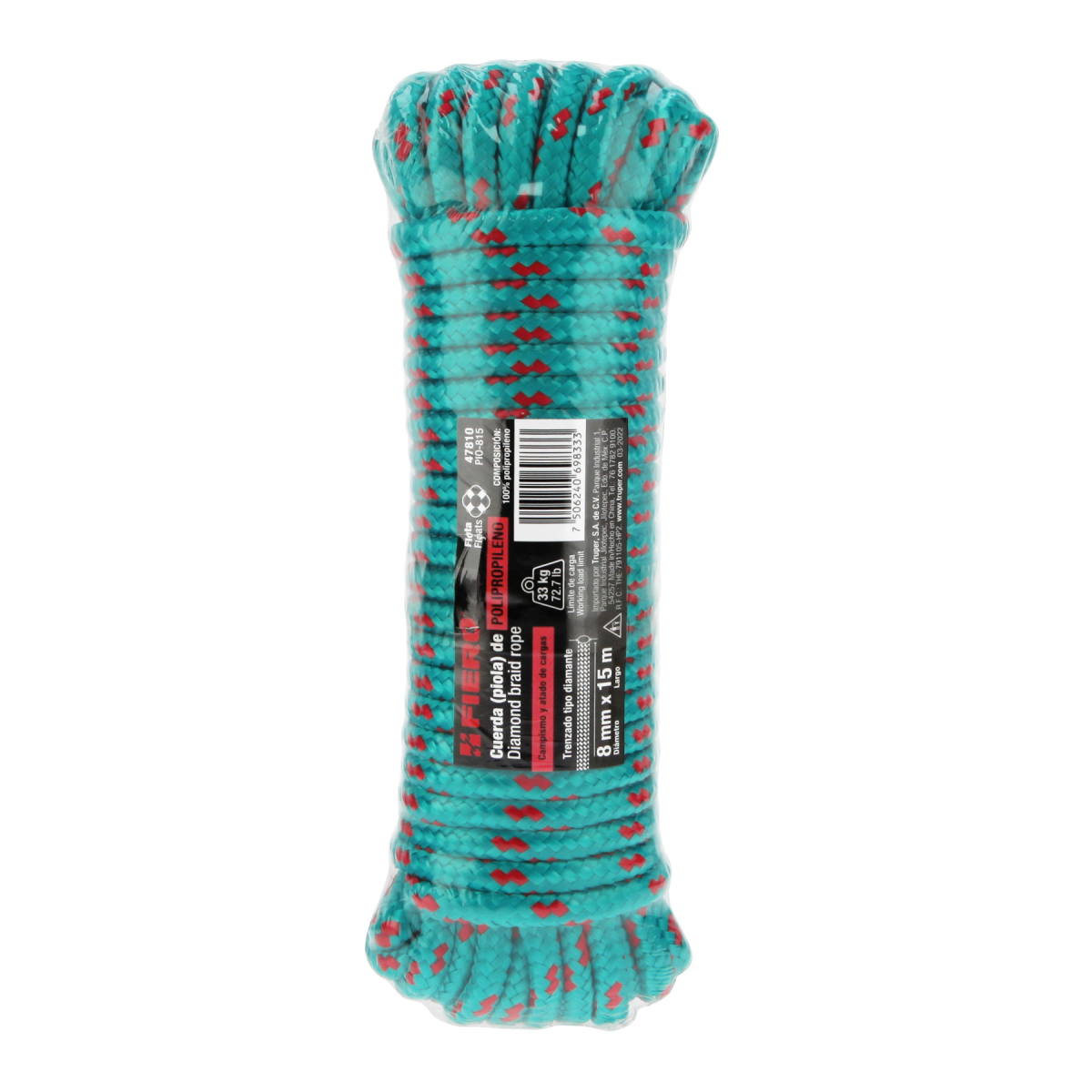 PIOLA DE POLIPROPILENO TRENZADA, MULTICOLOR, 8MM X 15M - Image 2