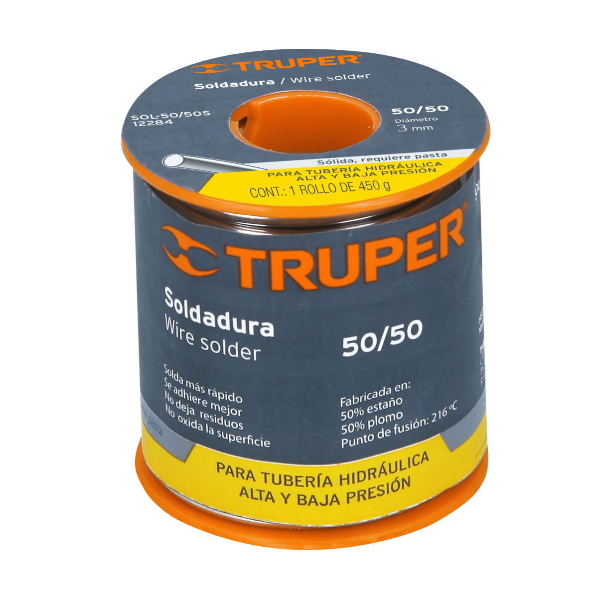SOLDADURA SÓLIDA 50/50 PARA TUBERÍA HIDRÁULICA, 450 G - Imagen 2