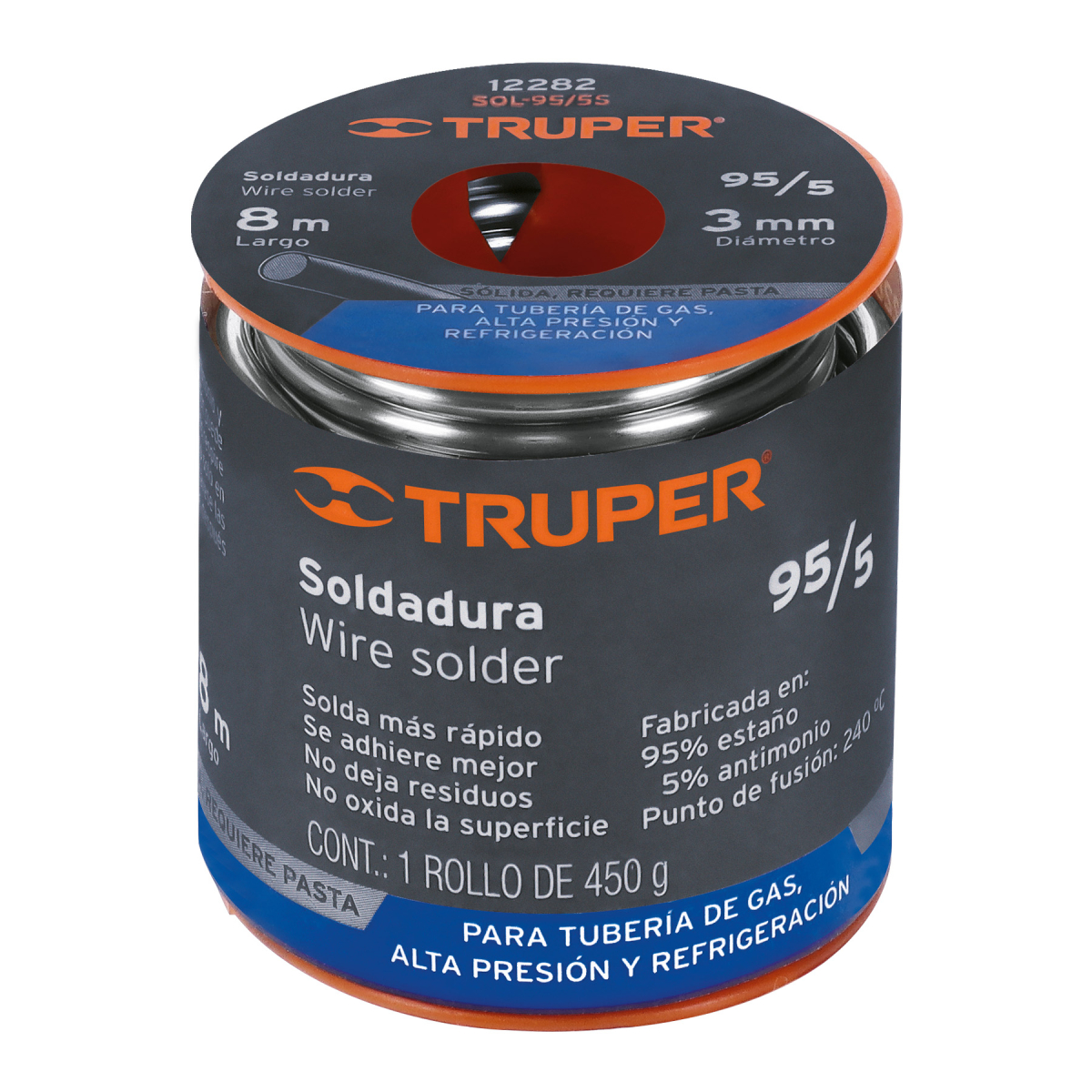 SOLDADURA SÓLIDA 95/5 PARA TUBERÍA DE GAS, 450 G - Image 2