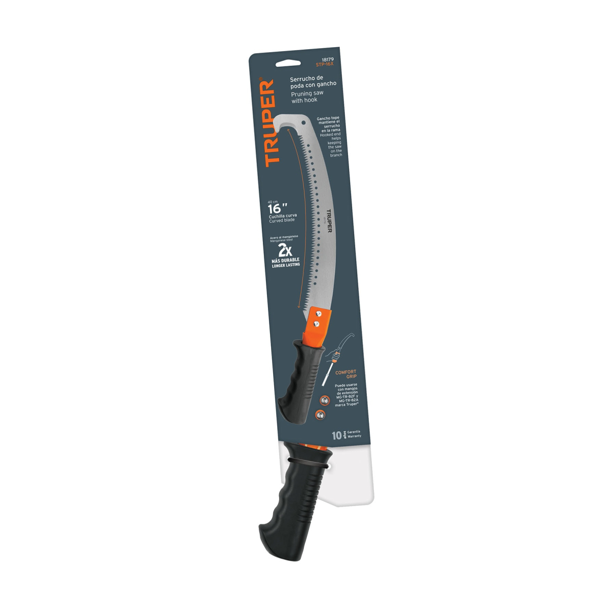 SERRUCHO DE PODA 16' CON GANCHO, 5 DPP, MANGO COMFORT GRIP - Imagen 2