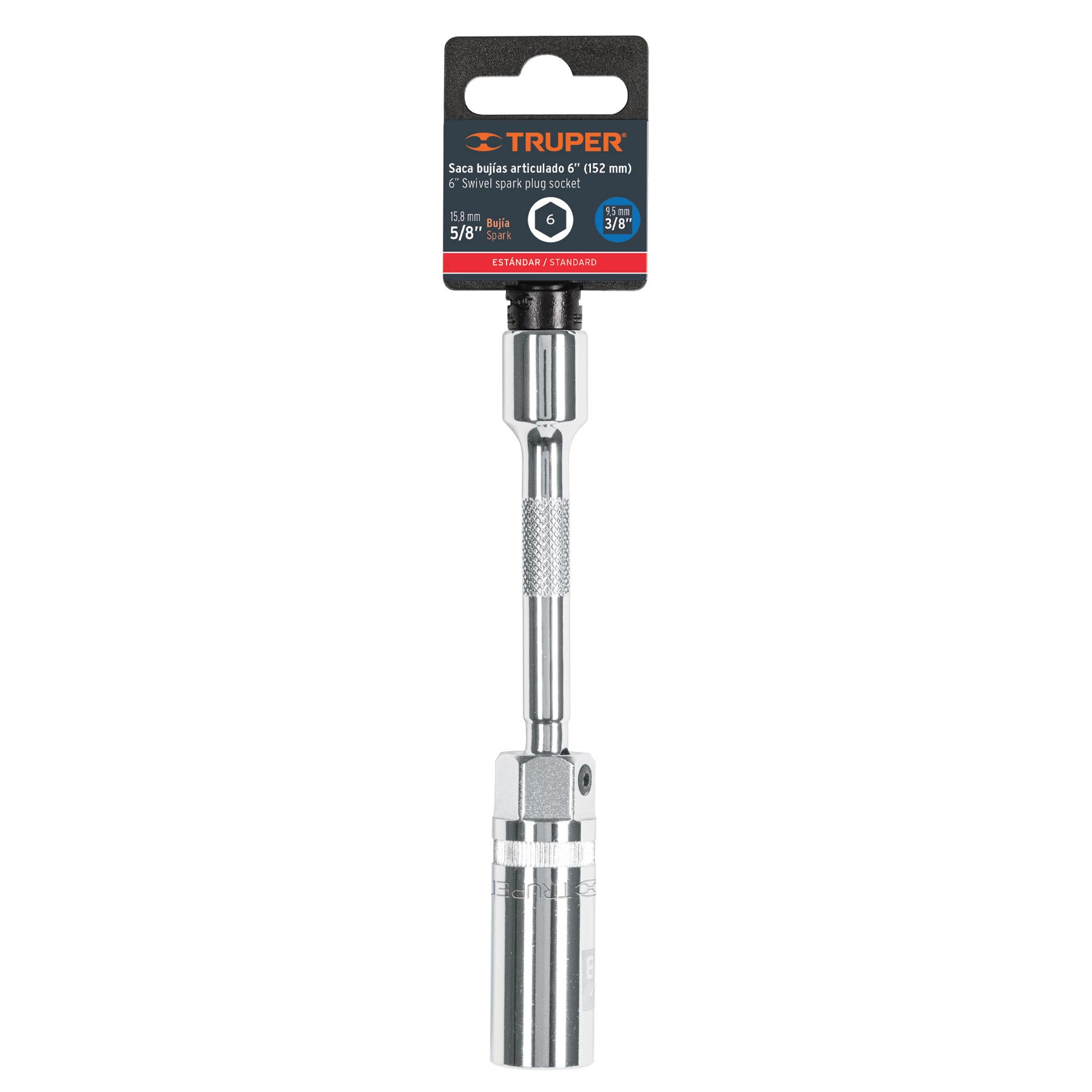 DADO P/BUJÍAS CUADRO 3/8" ARTICULADO 5/8", EXTENSIÓN 6" - Image 2