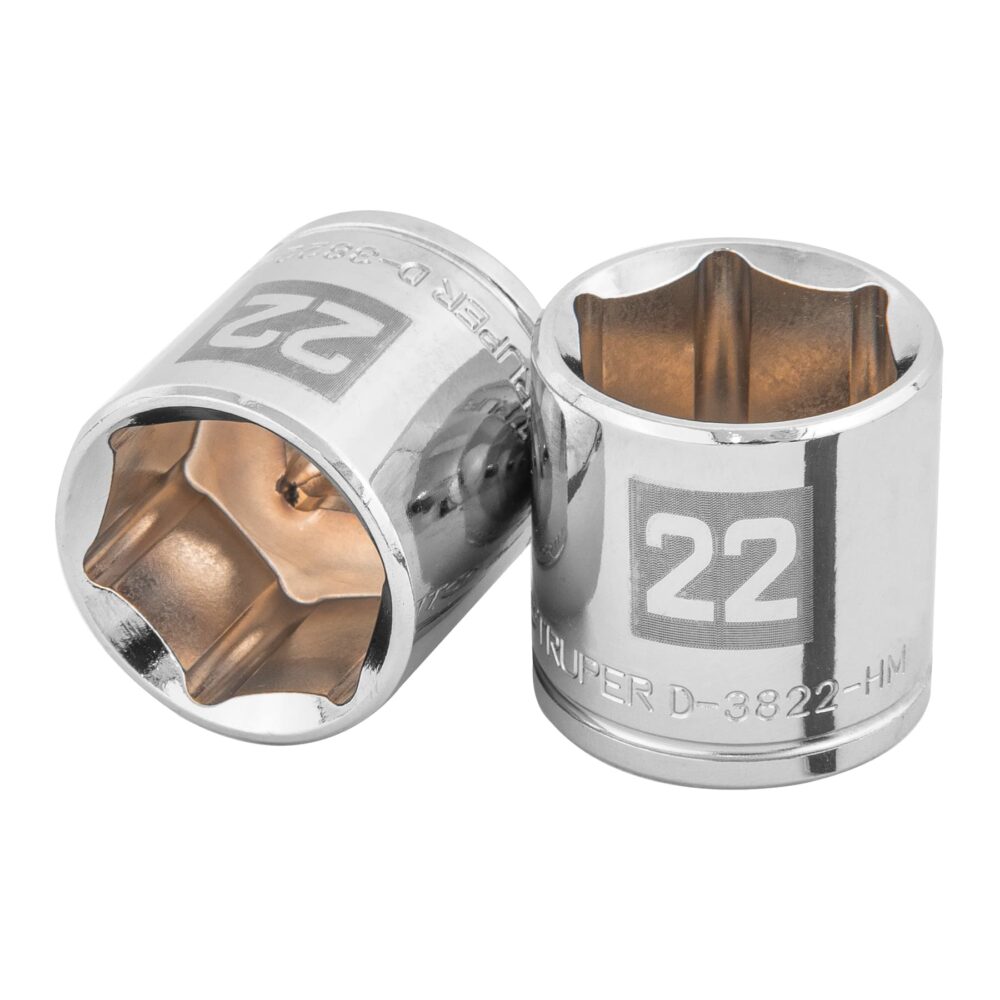 DADO DE 22 MM, 6 PUNTAS, CUADRO 3/8"