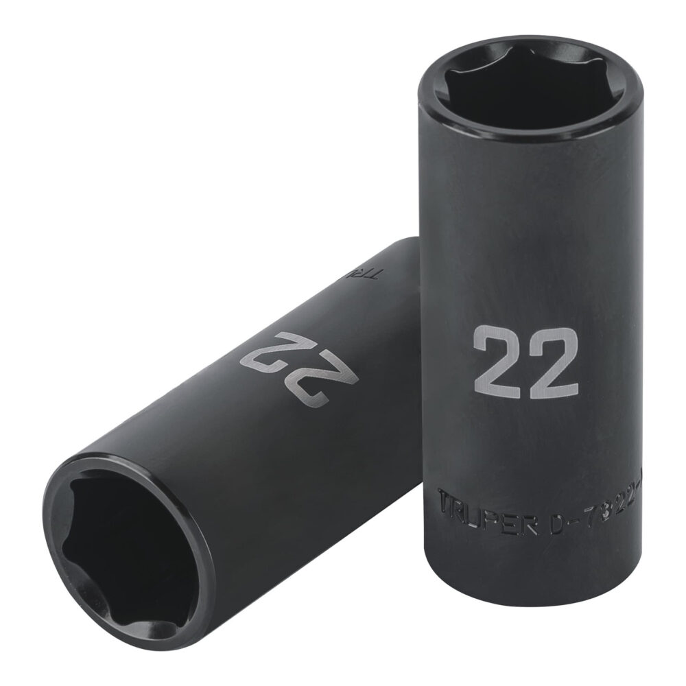 DADO LARGO IMPACTO DE 22 MM, 6 PUNTAS, CUADRO 1/2"