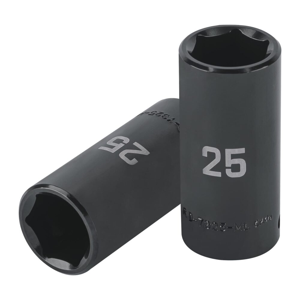 DADO LARGO IMPACTO DE 25 MM, 6 PUNTAS, CUADRO 1/2"