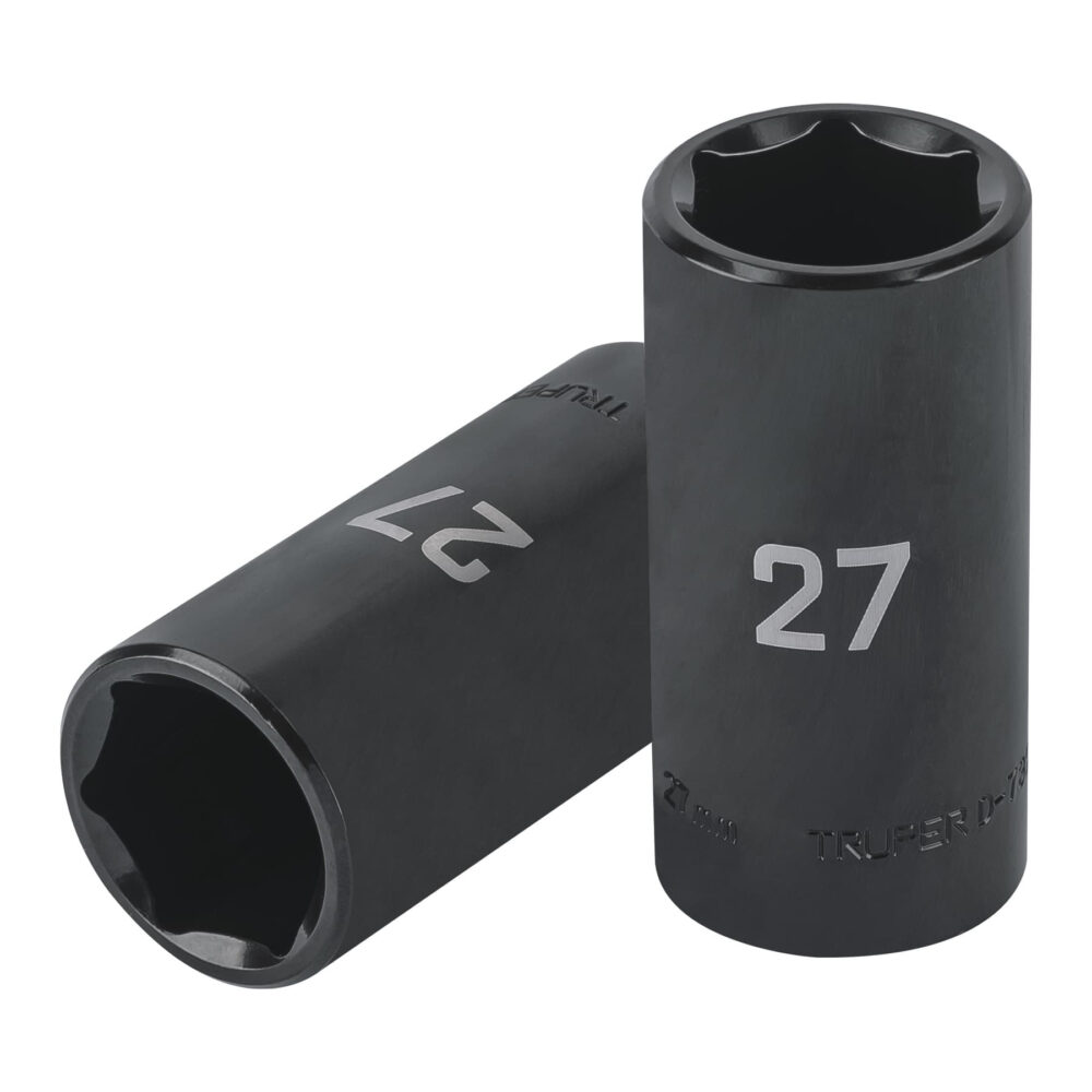 DADO LARGO IMPACTO DE 27 MM, 6 PUNTAS, CUADRO 1/2"