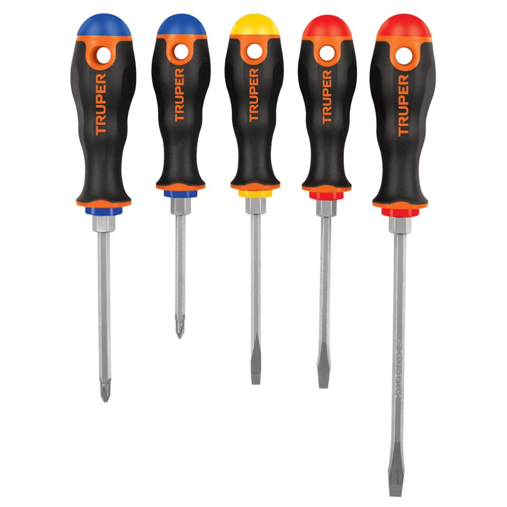 JUEGO DE 5 DESARMADORES MANGO COMFORT GRIP