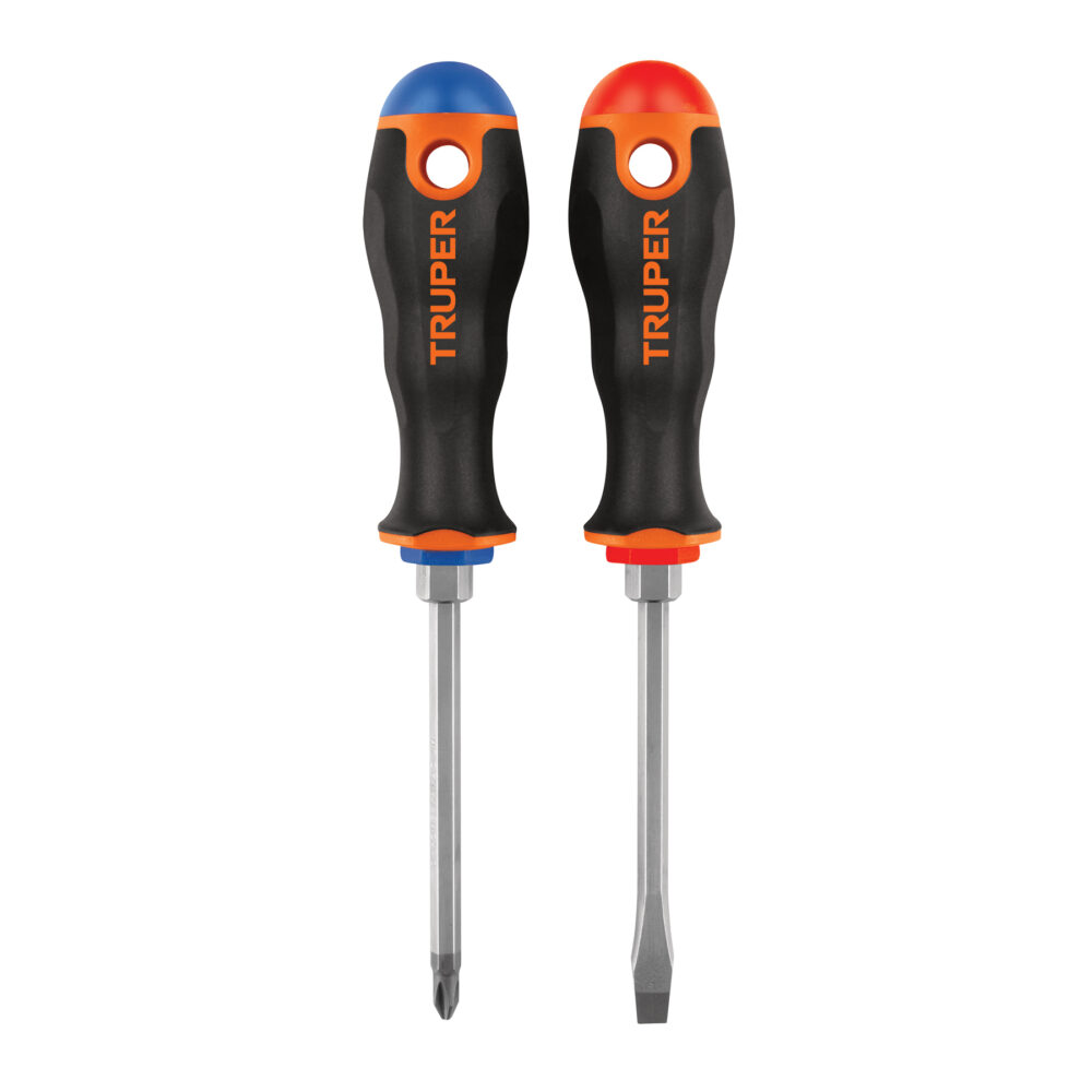 DÚO DE DESARMADORES 1/4" X 4" MANGO COMFORT GRIP