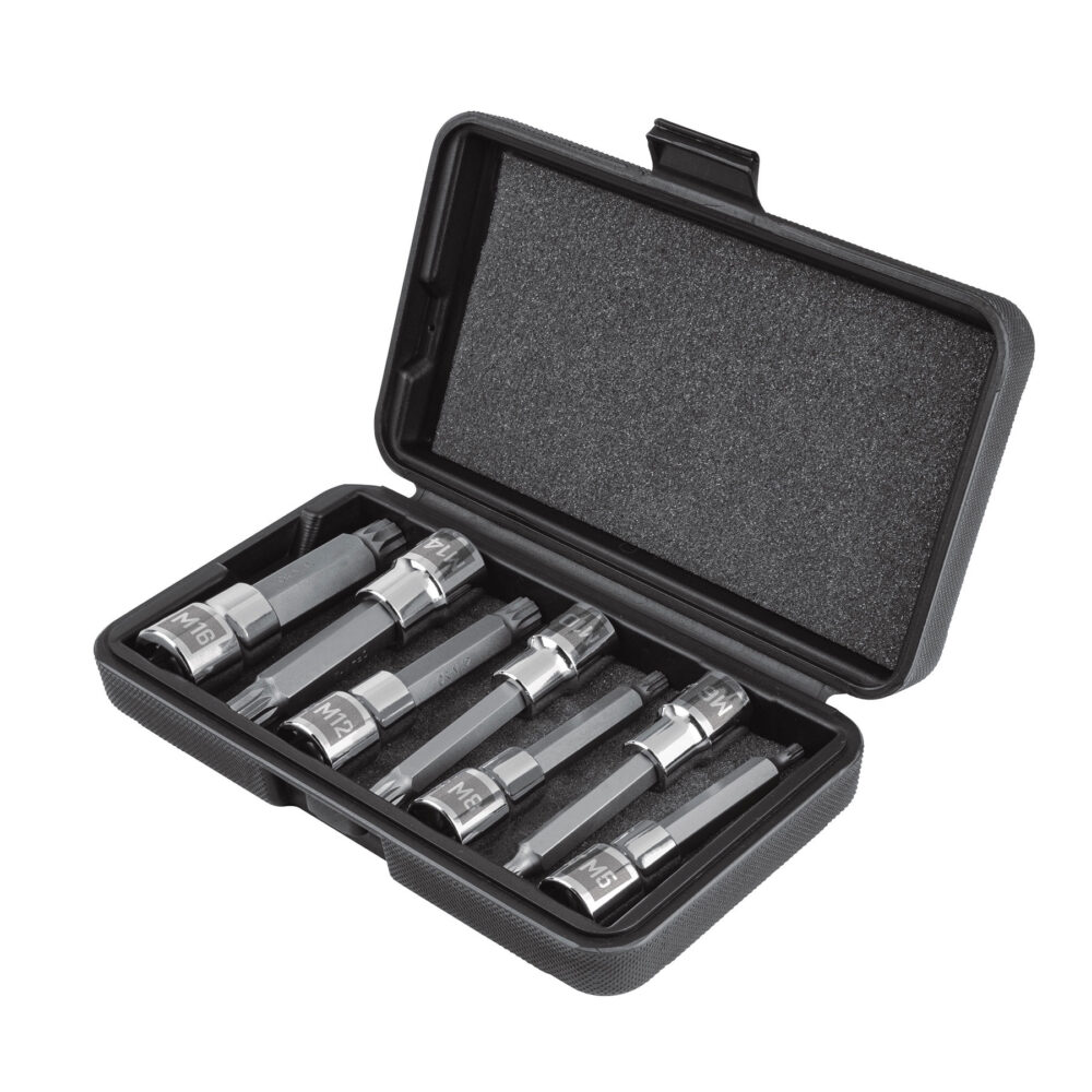 JUEGO DE 7 DADOS CUADRO 1/2" PUNTA LARGA BRISTOL, EN ESTUCHE