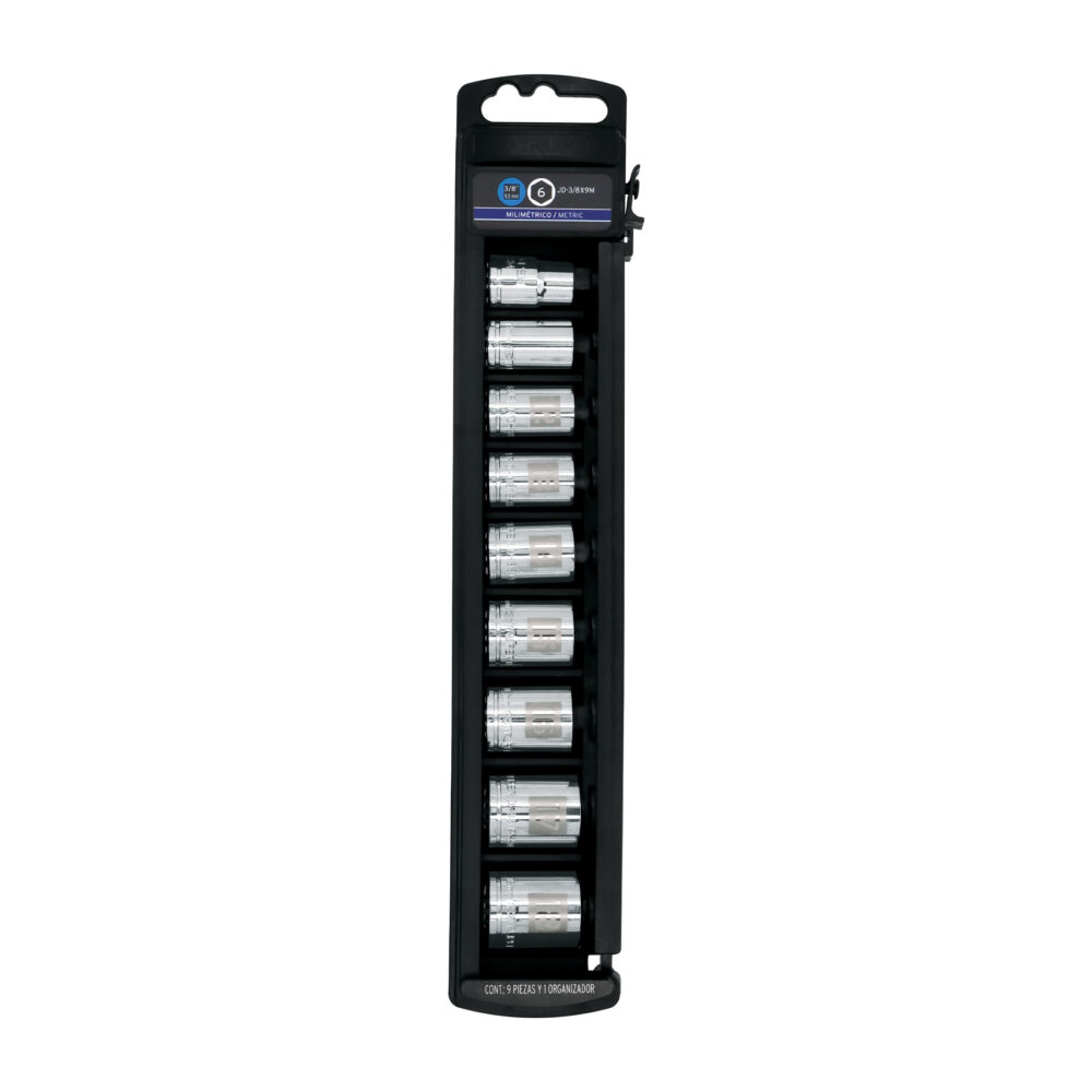JUEGO DE 9 DADOS CUADRO 3/8" MM