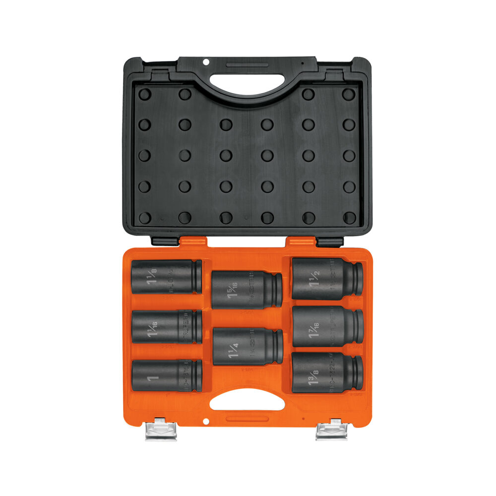 JUEGO DE 8 DADOS LARGOS CUADRO 3/4" DE IMPACTO 6 PUNTAS STD