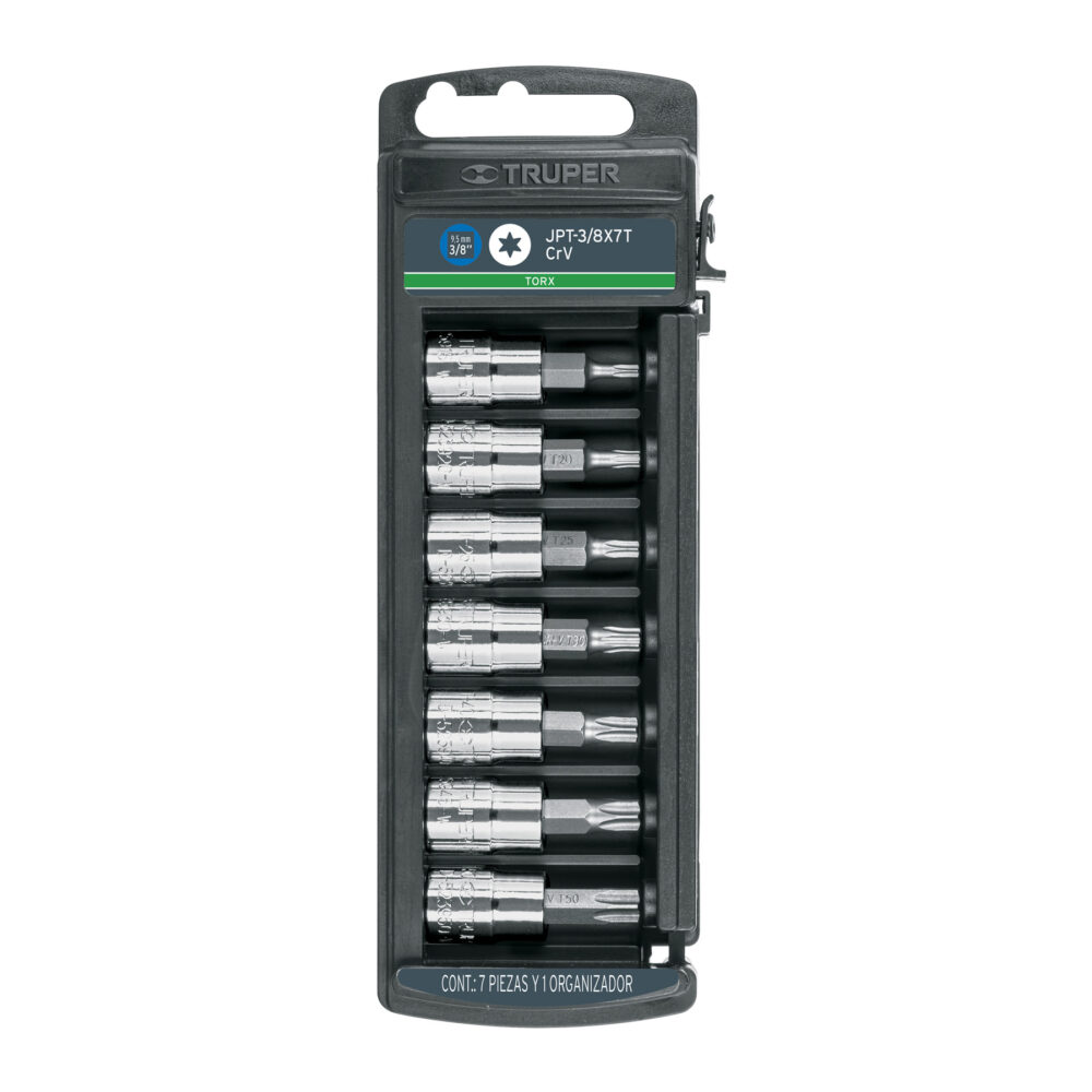 JUEGO DE 7 DADOS CUADRO 3/8" PUNTA TORX