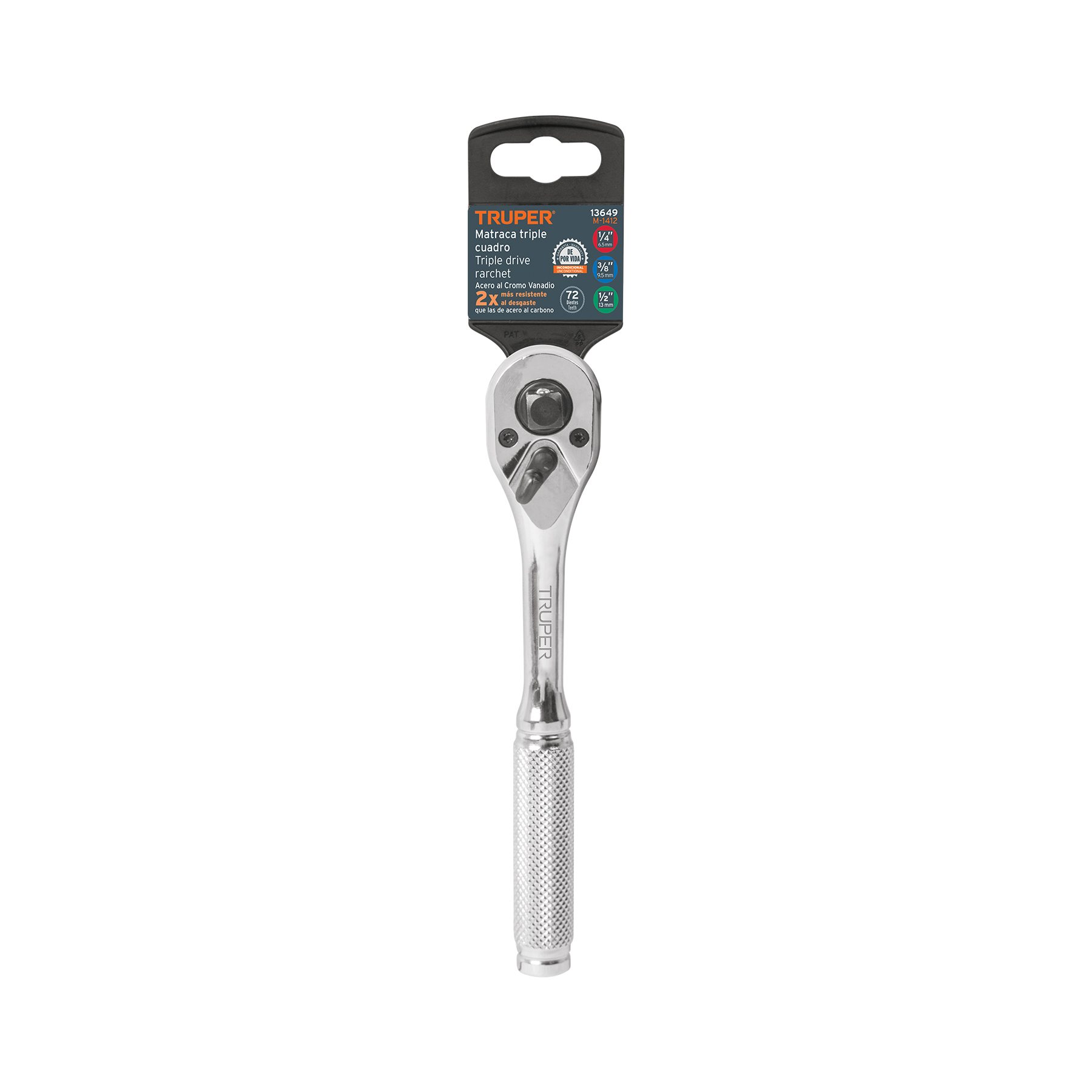 MATRACA TRIPLE CUADROS 1/4", 3/8" Y 1/2" - Imagen 2