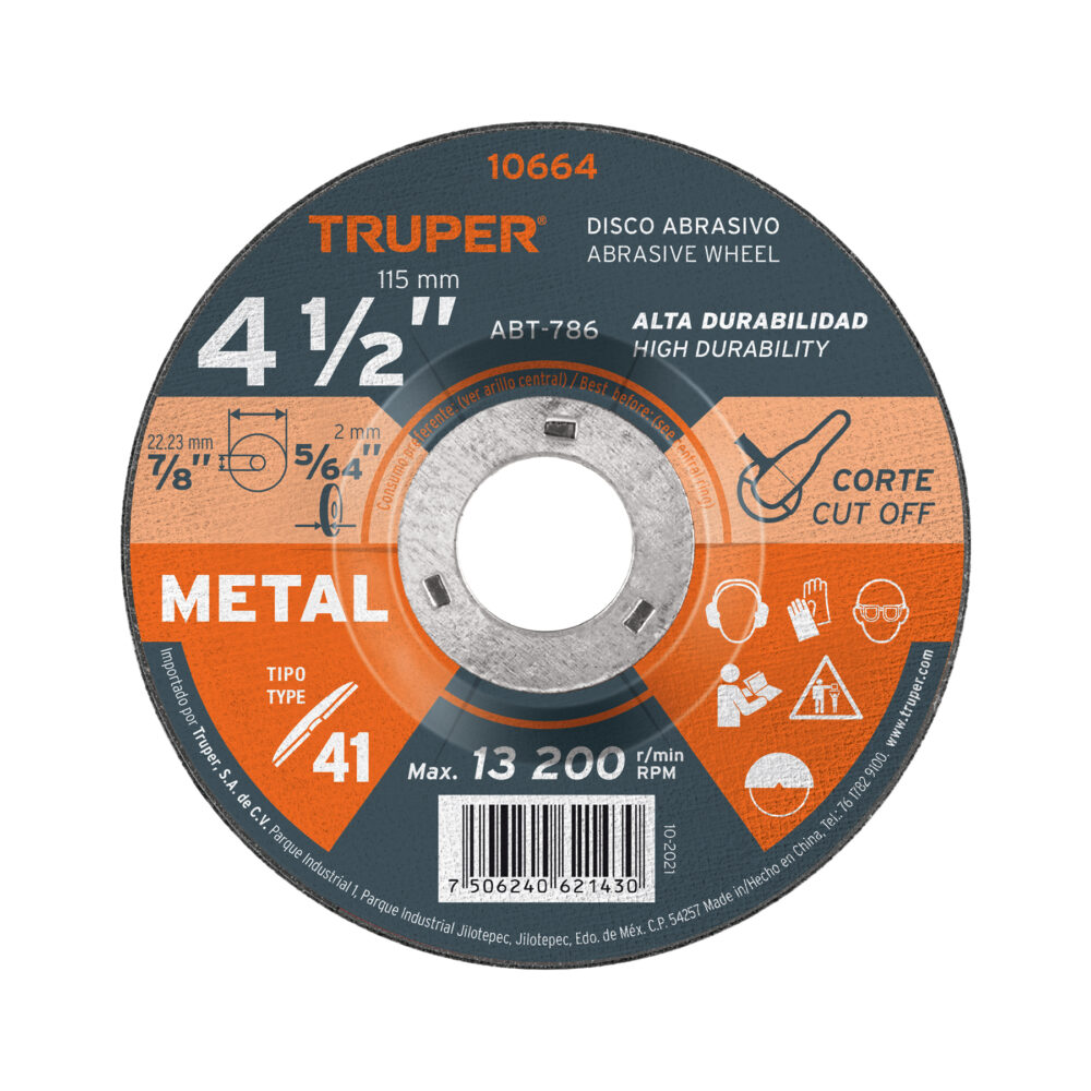 DISCO PARA CORTE DE METAL, TIPO 41, DIÁMETRO 9" (copia)