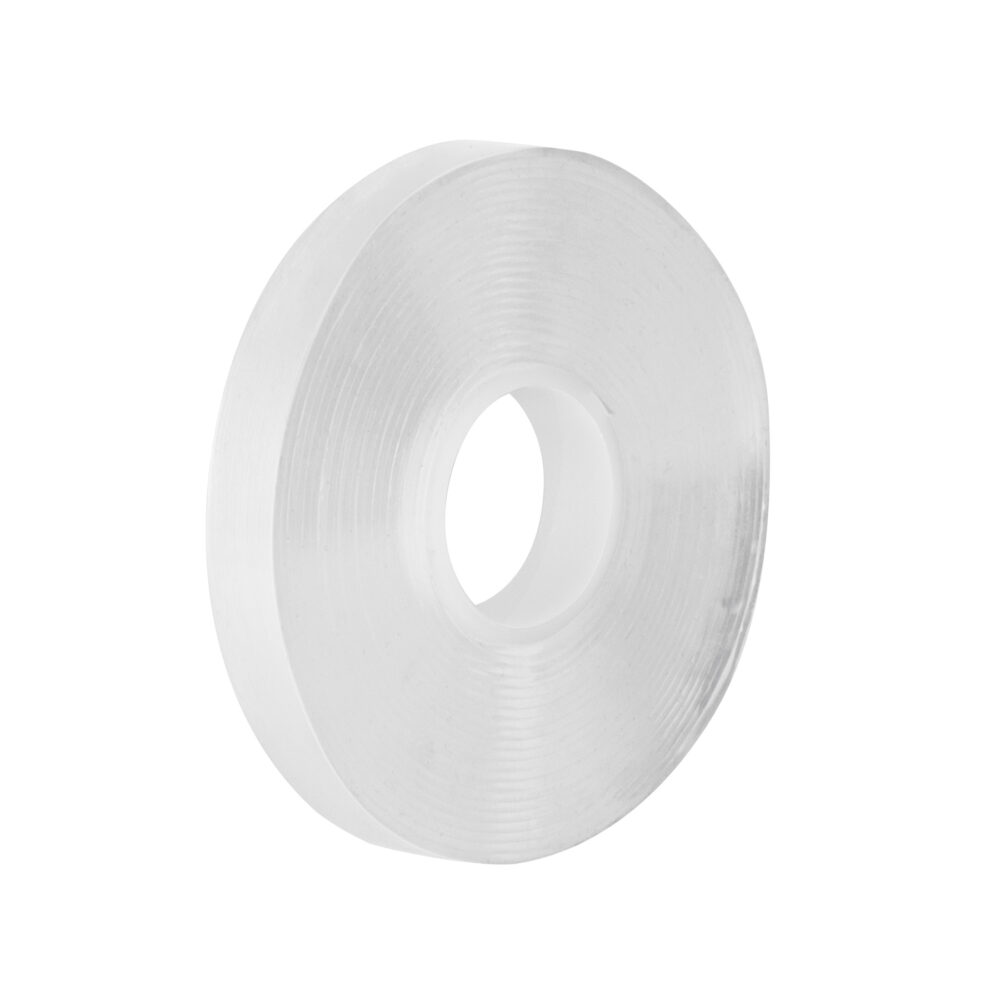 CINTA DOBLE CARA REUTILIZABLE, TRANSPARENTE 3MX10MM