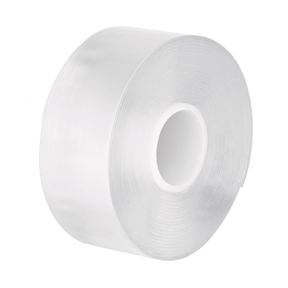 CINTA DOBLE CARA REUTILIZABLE, TRANSPARENTE 3MX30MM