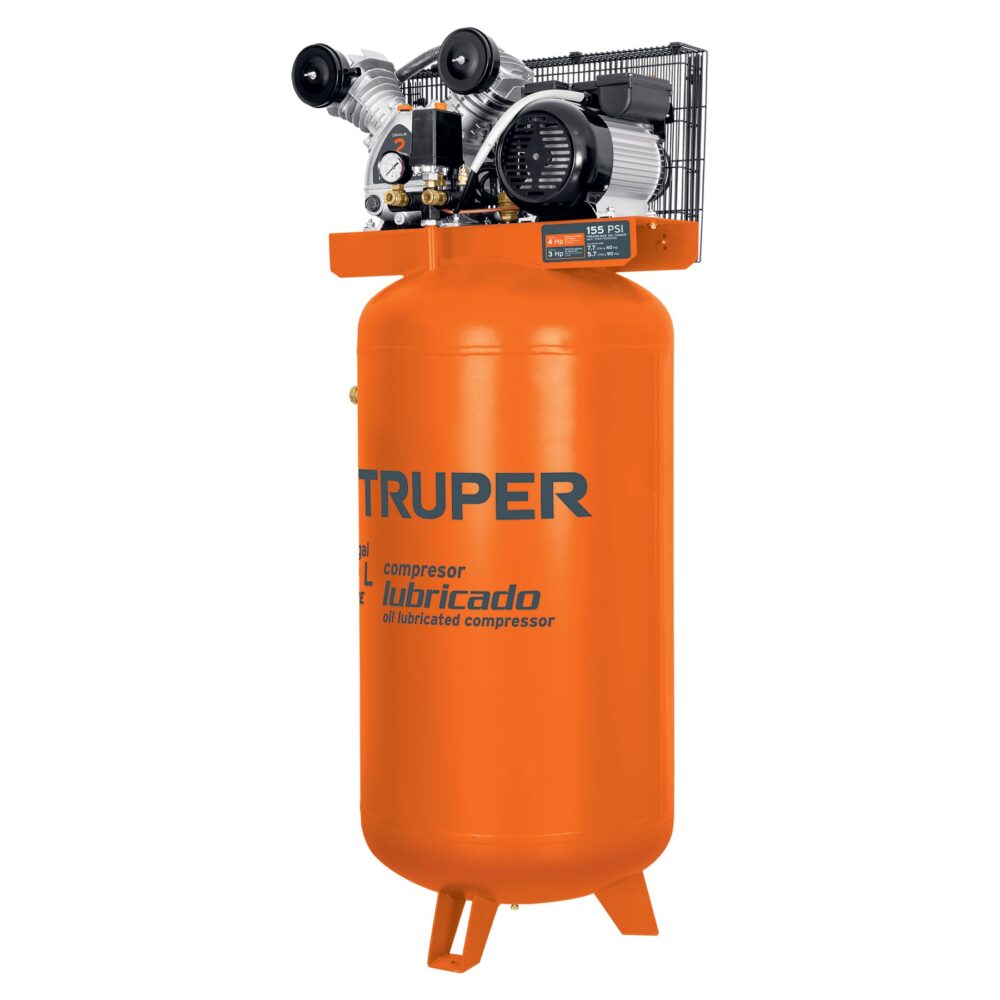 COMPRESOR LUBRICADO, DE BANDA, 180L, 4HP, VERT, 220V