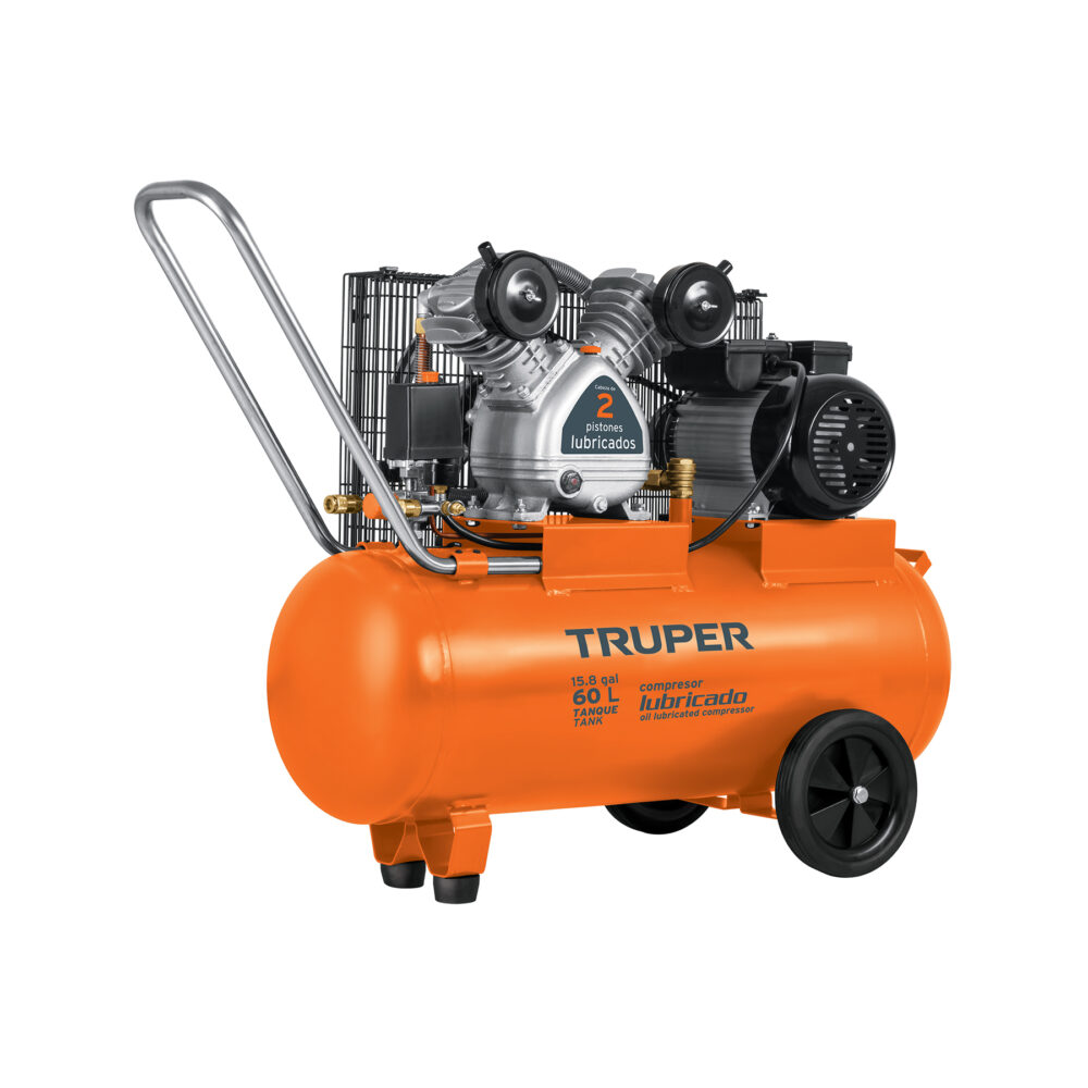 COMPRESOR LUBRICADO, DE BANDA, 60L, HOR, 4HP, 127V