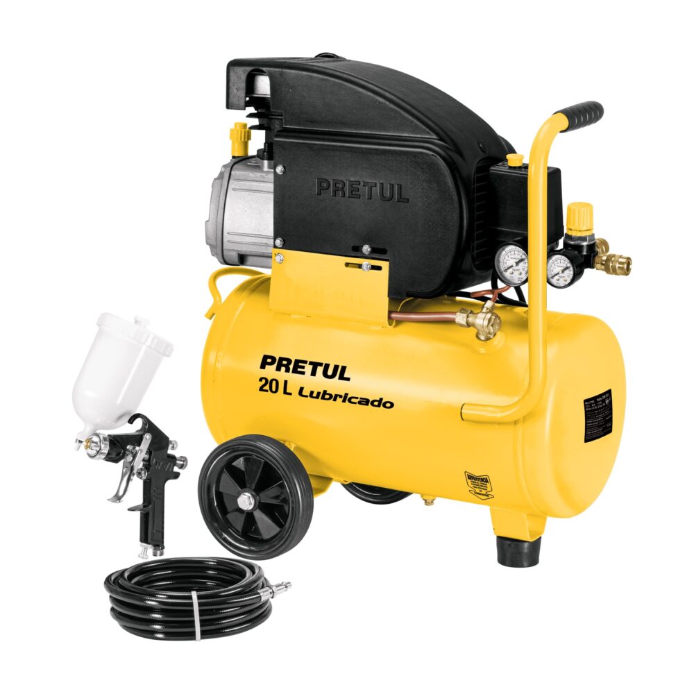 KIT COMPRESOR LUB, 20L, MANGUERA Y PISTOLA GRAV,127V