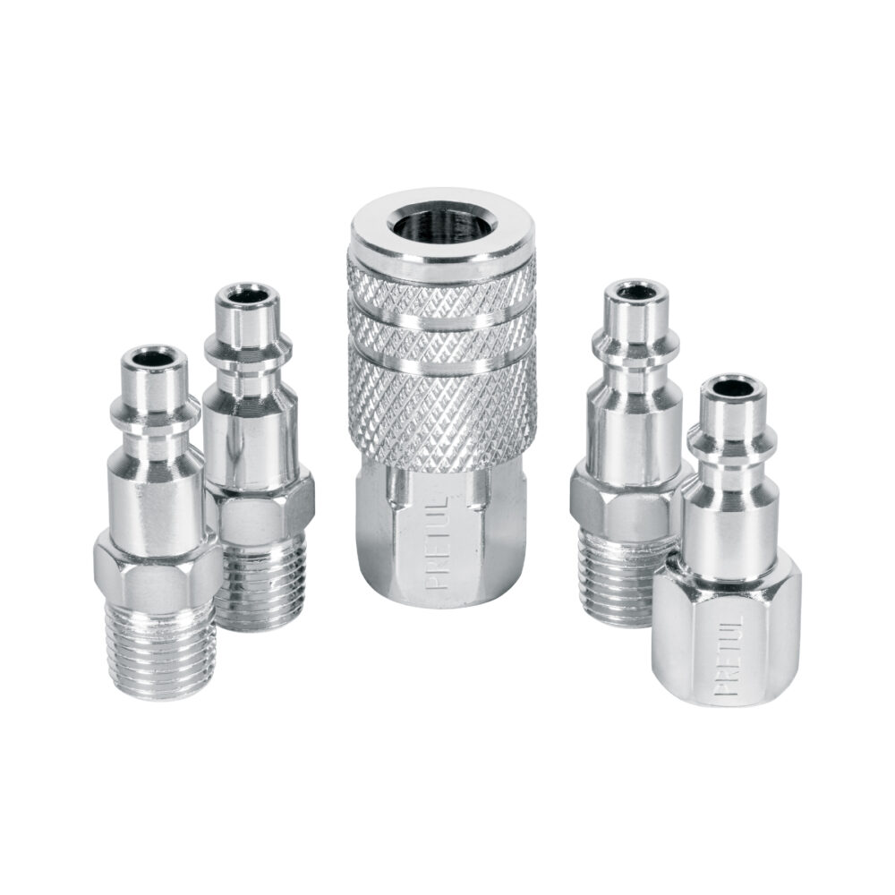 JUEGO DE 4 CONECTORES Y 1 COPLE PARA COMPRESOR
