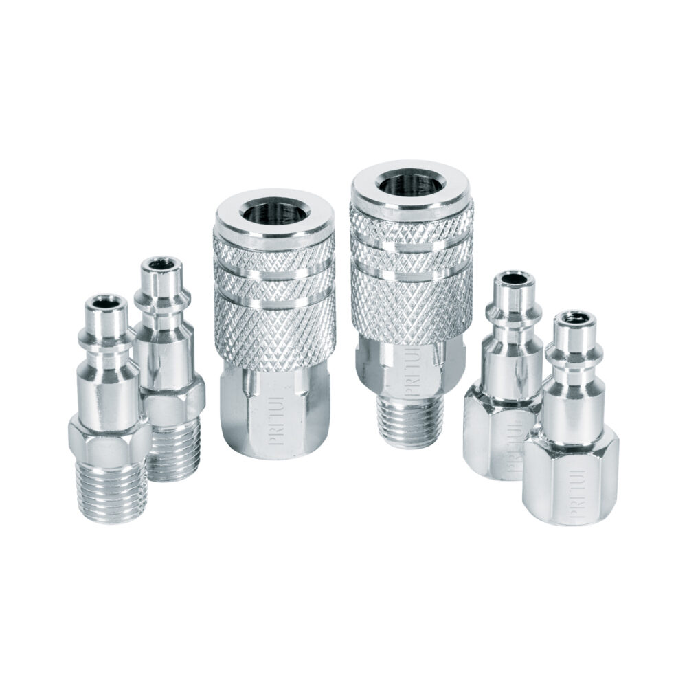 JUEGO DE 4 CONECTORES Y 2 COPLES, COMPRESOR DE AIRE