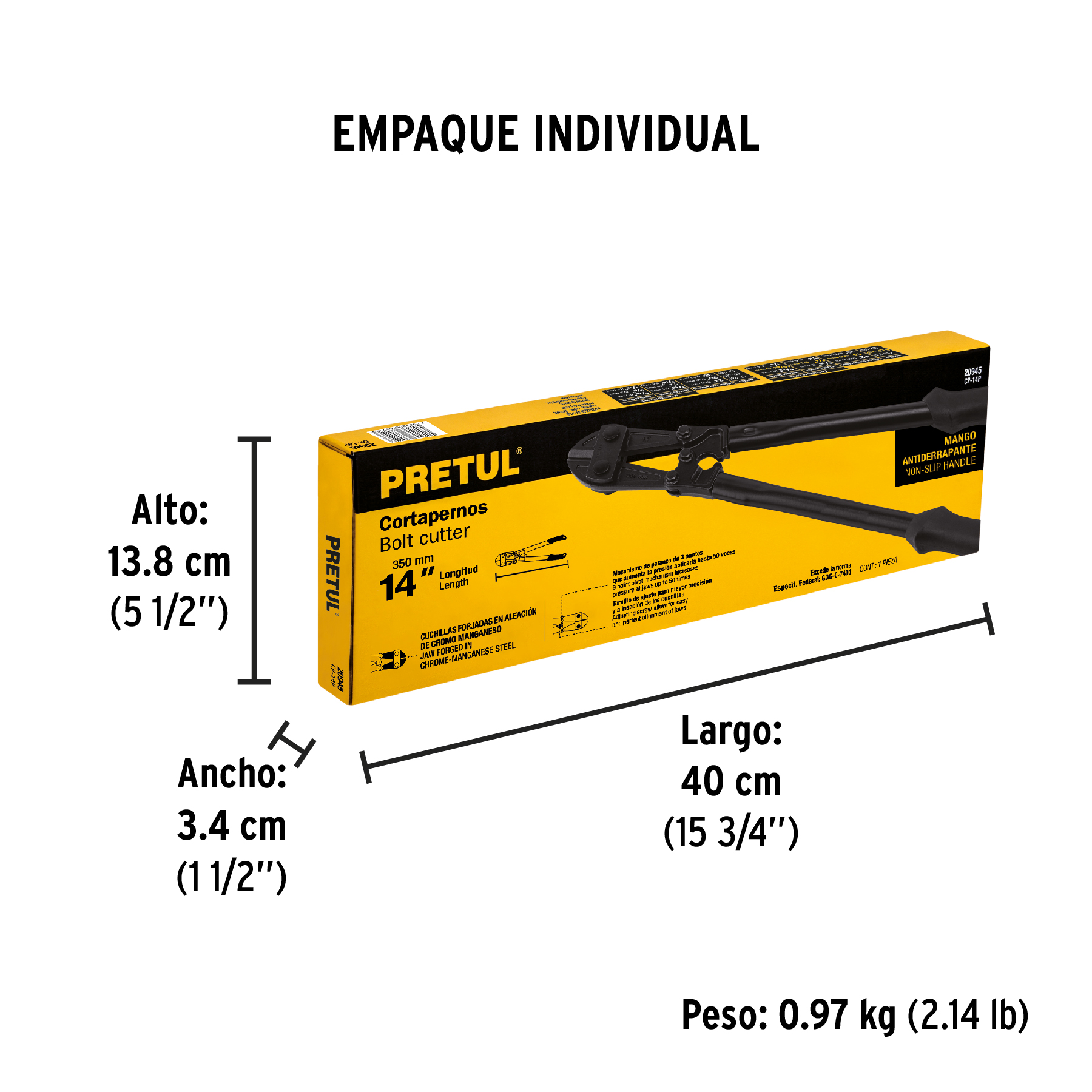 CORTAPERNOS 14", MANGO TUBULAR - Image 2