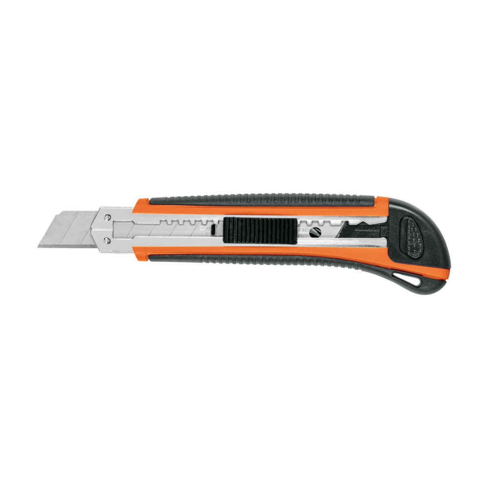 CUTTER 18 MM PROFESIONAL CON ALMA METÁLICA Y GRIP