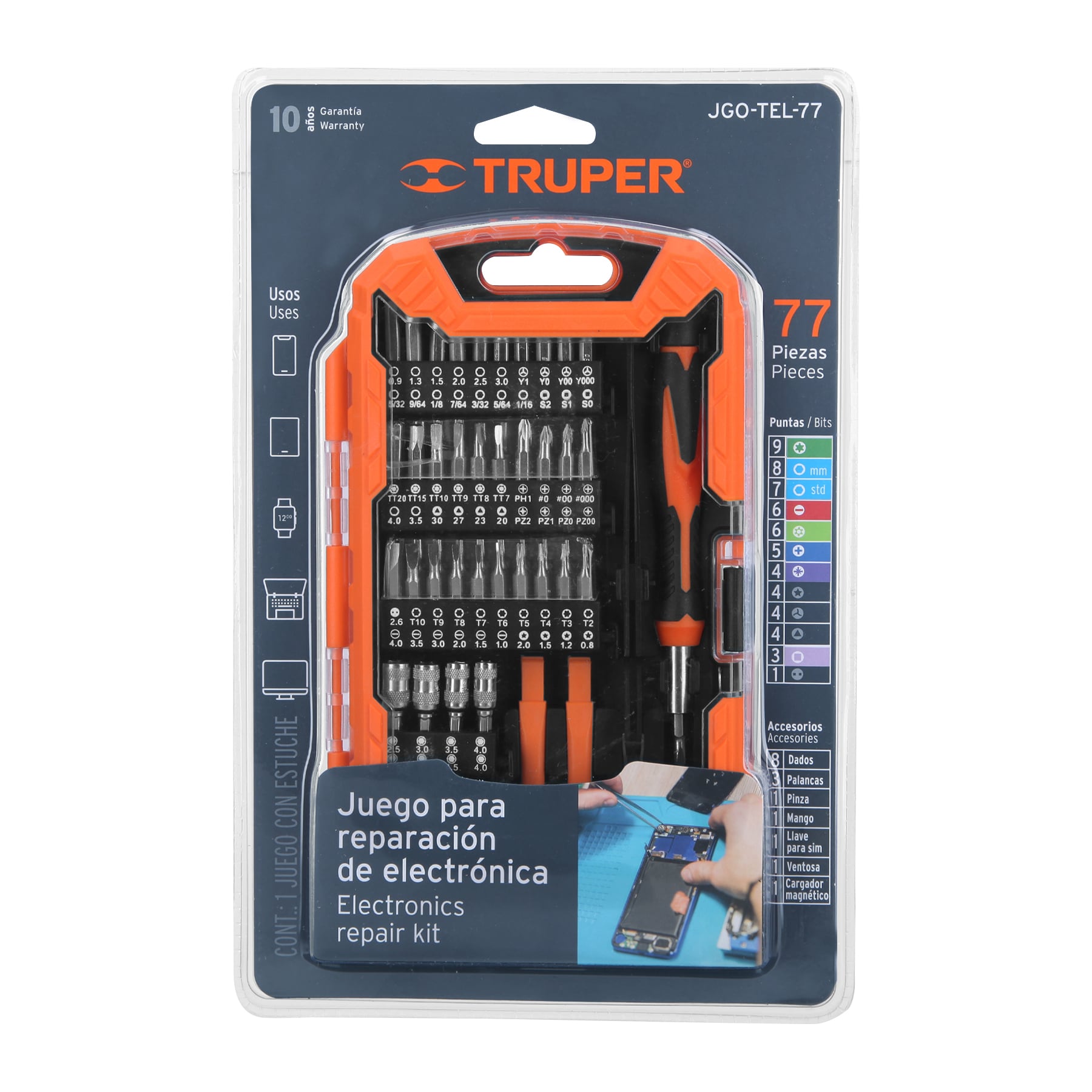 JUEGO DE 77 PIEZAS PARA REPARACIÓN DE ELECTRÓNICA - Image 2