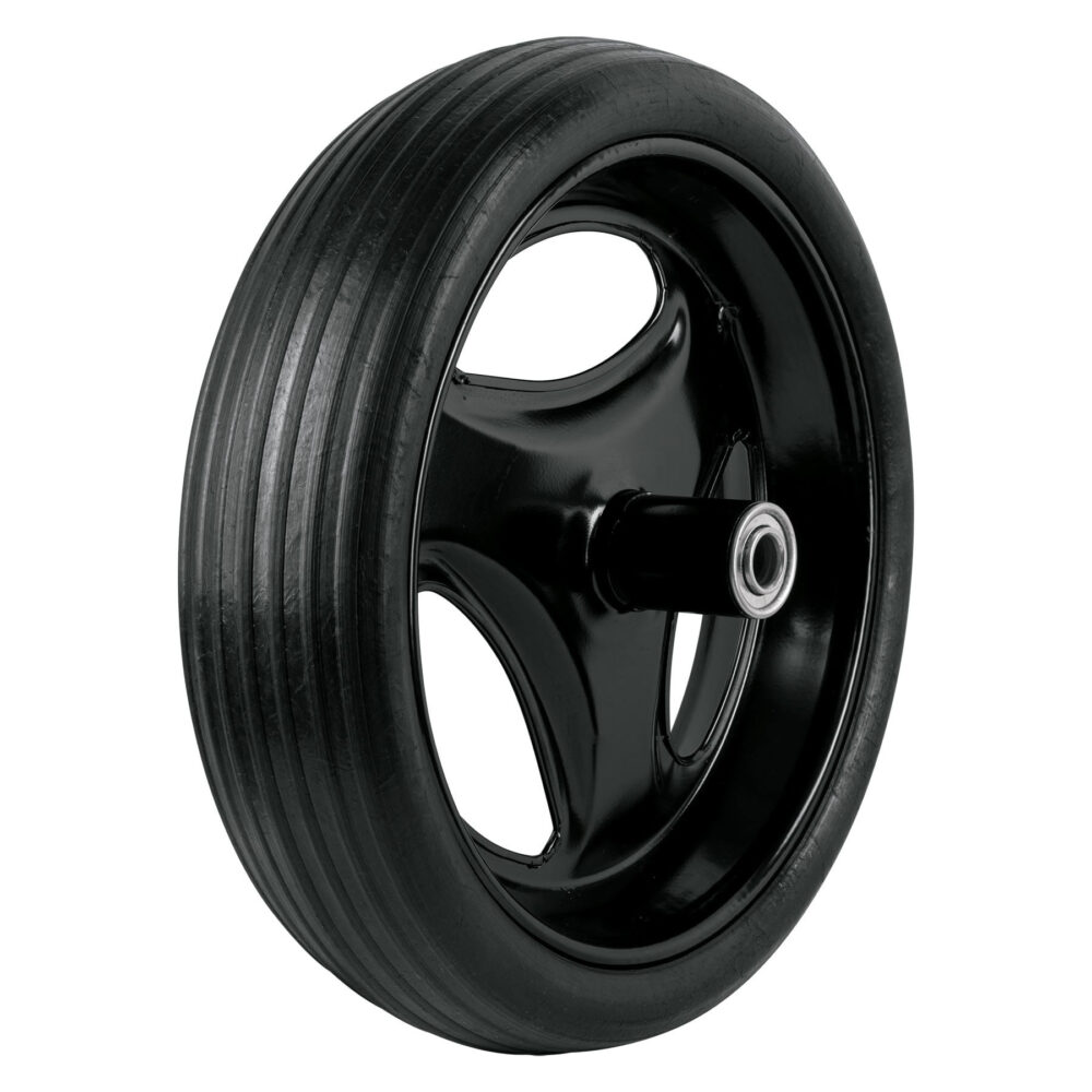 LLANTA COMPLETA HULE SÓLIDO 13-1/2", INCLUYE EJE Y BALEROS