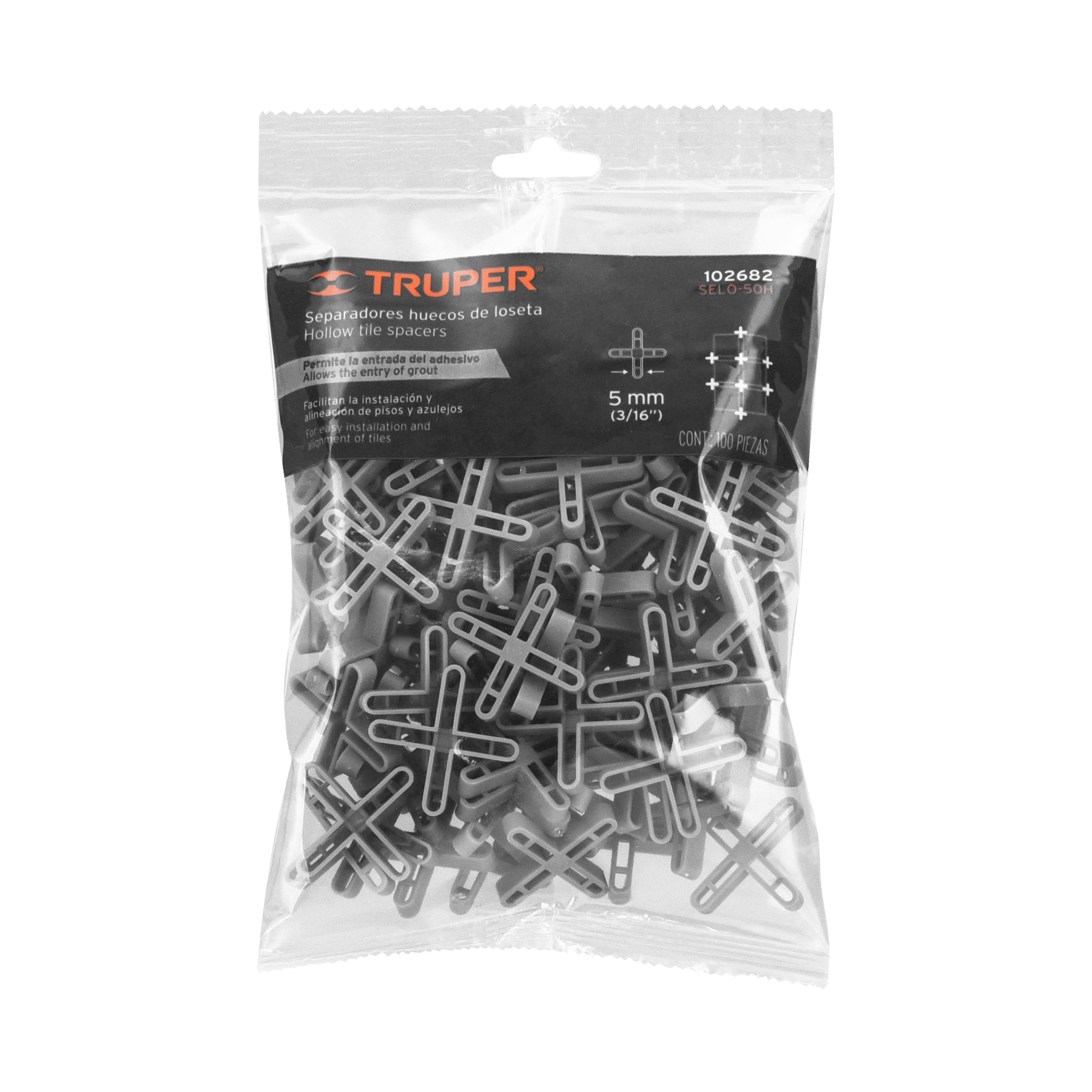 BOLSA CON 100 SEPARADORES HUECOS DE 5MM PARA LOSETAS - Image 2