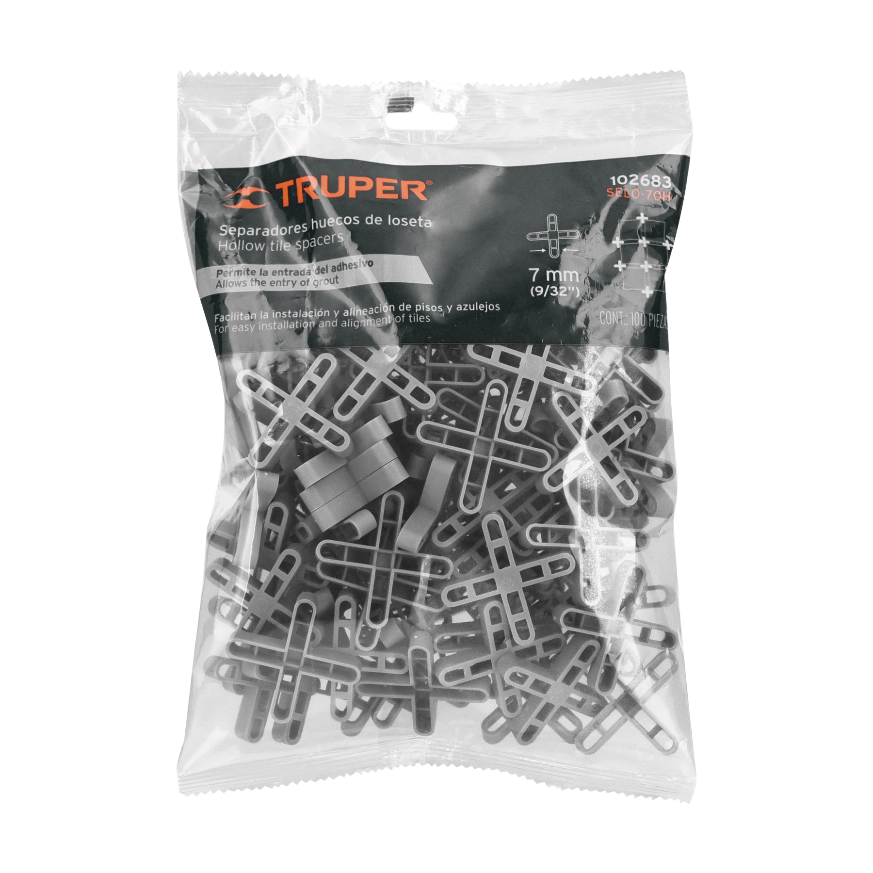 BOLSA CON 100 SEPARADORES HUECOS DE 7MM PARA LOSETAS - Image 2
