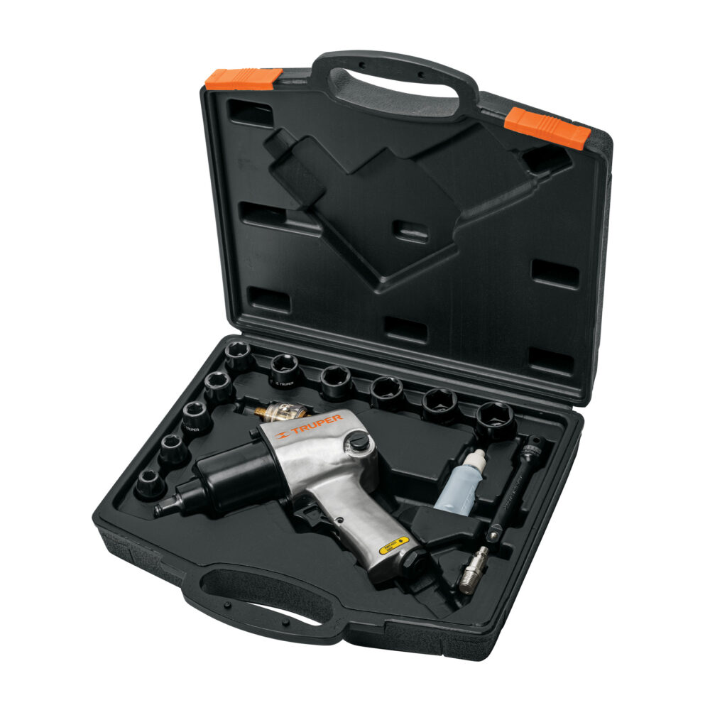 KIT DE LLAVE DE IMPACTO 1/2" IND. CON ESTUCHE PLÁSTICO