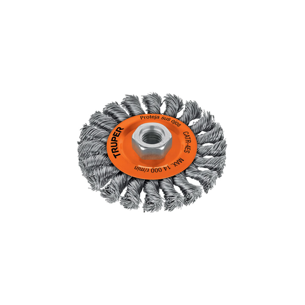 CARDA CIRCULAR 4" ALAMBRE TRENZADO, EJE 5/8"-11