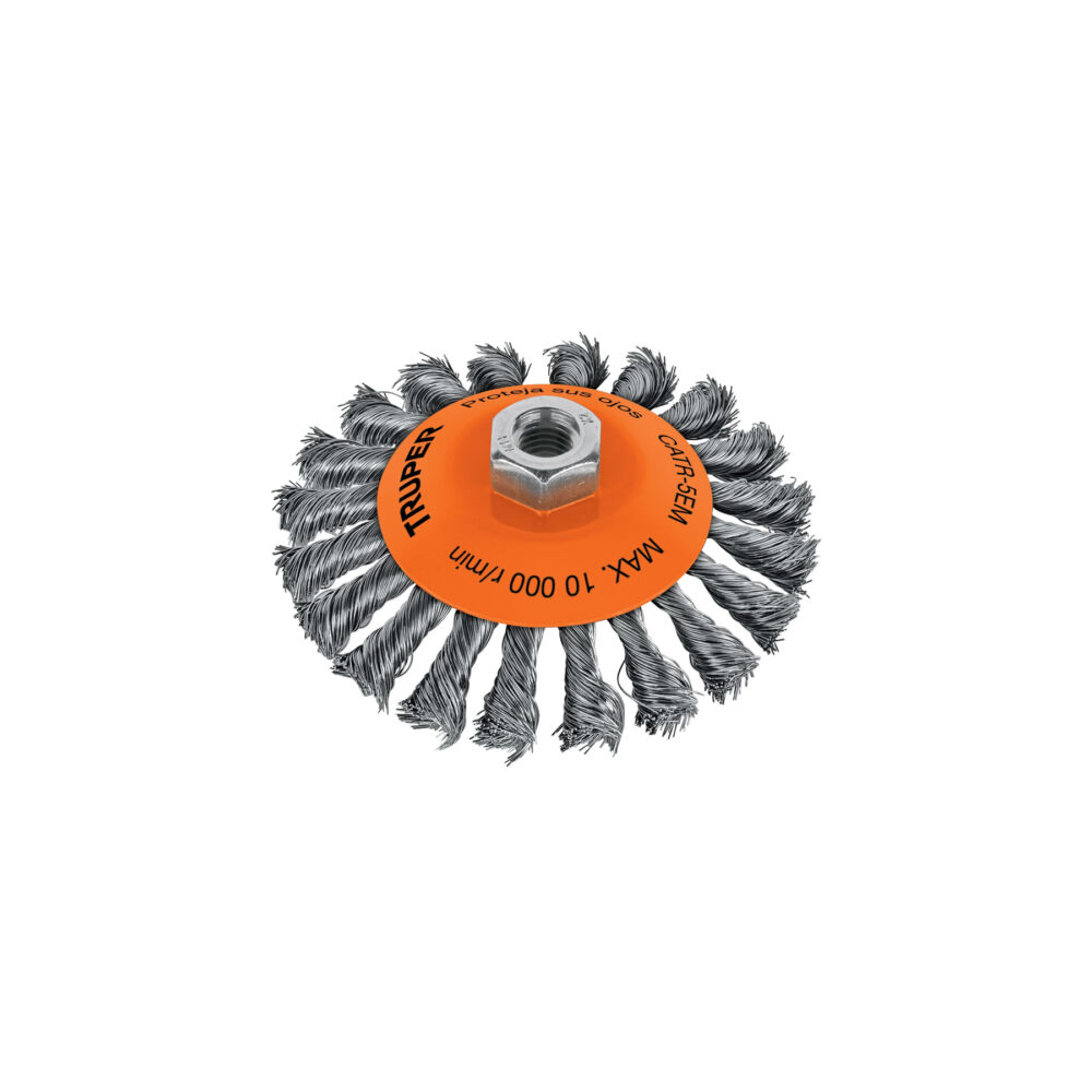 CARDA TIPO CÓNICO 5" ALAMBRE TRENZADO, EJE M14
