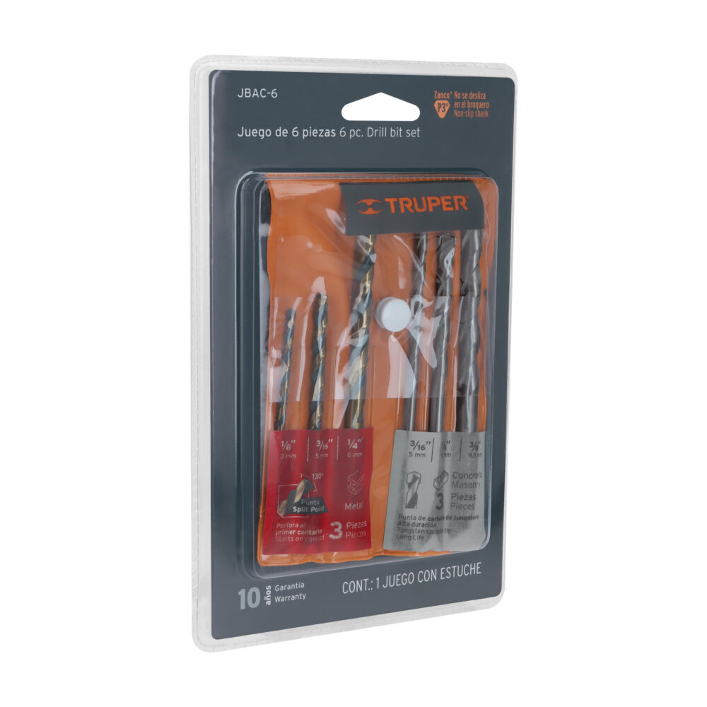 JUEGO DE 6 BROCAS PARA METAL Y CONCRETO