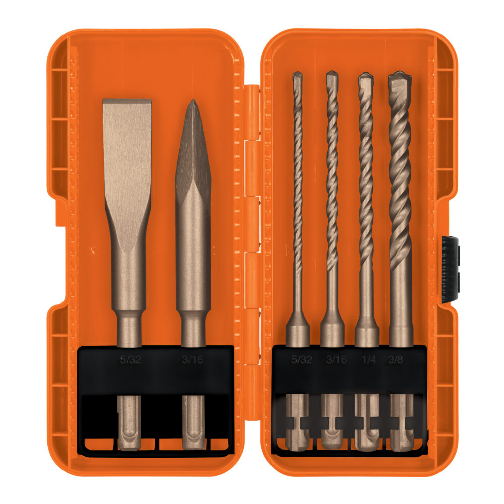 JUEGO DE 6 BROCAS Y CINCELES SDS PLUS EN ESTUCHE